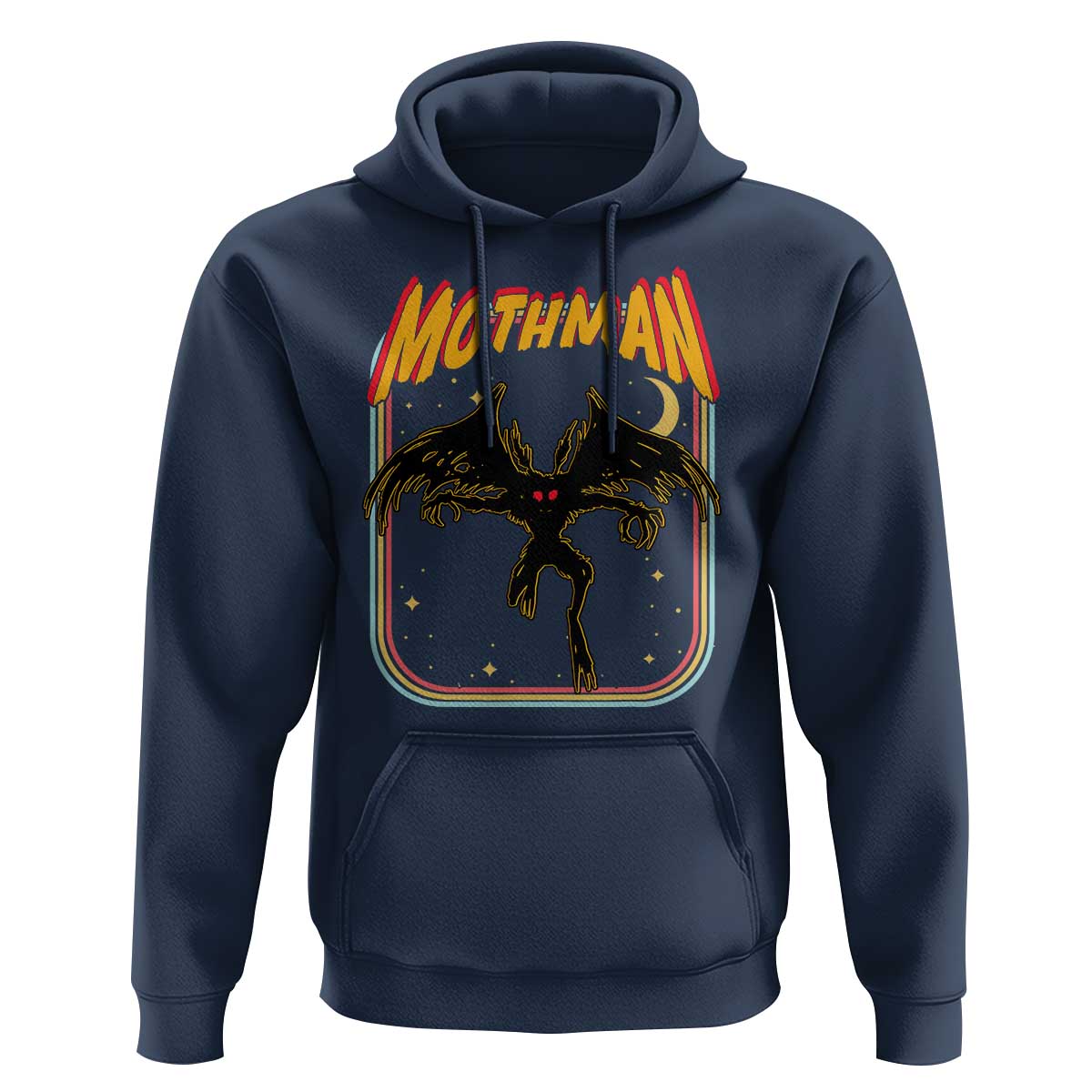 Retro Mothman Hoodie Vintage Comicbook Style Cryptid Lore Cryptozoology - Wonder Print Shop