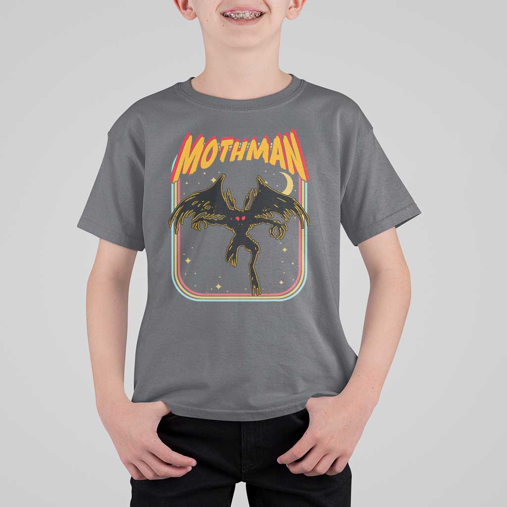 Retro Mothman T Shirt For Kid Vintage Comicbook Style Cryptid Lore Cryptozoology - Wonder Print Shop
