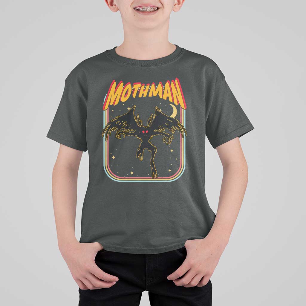 Retro Mothman T Shirt For Kid Vintage Comicbook Style Cryptid Lore Cryptozoology - Wonder Print Shop