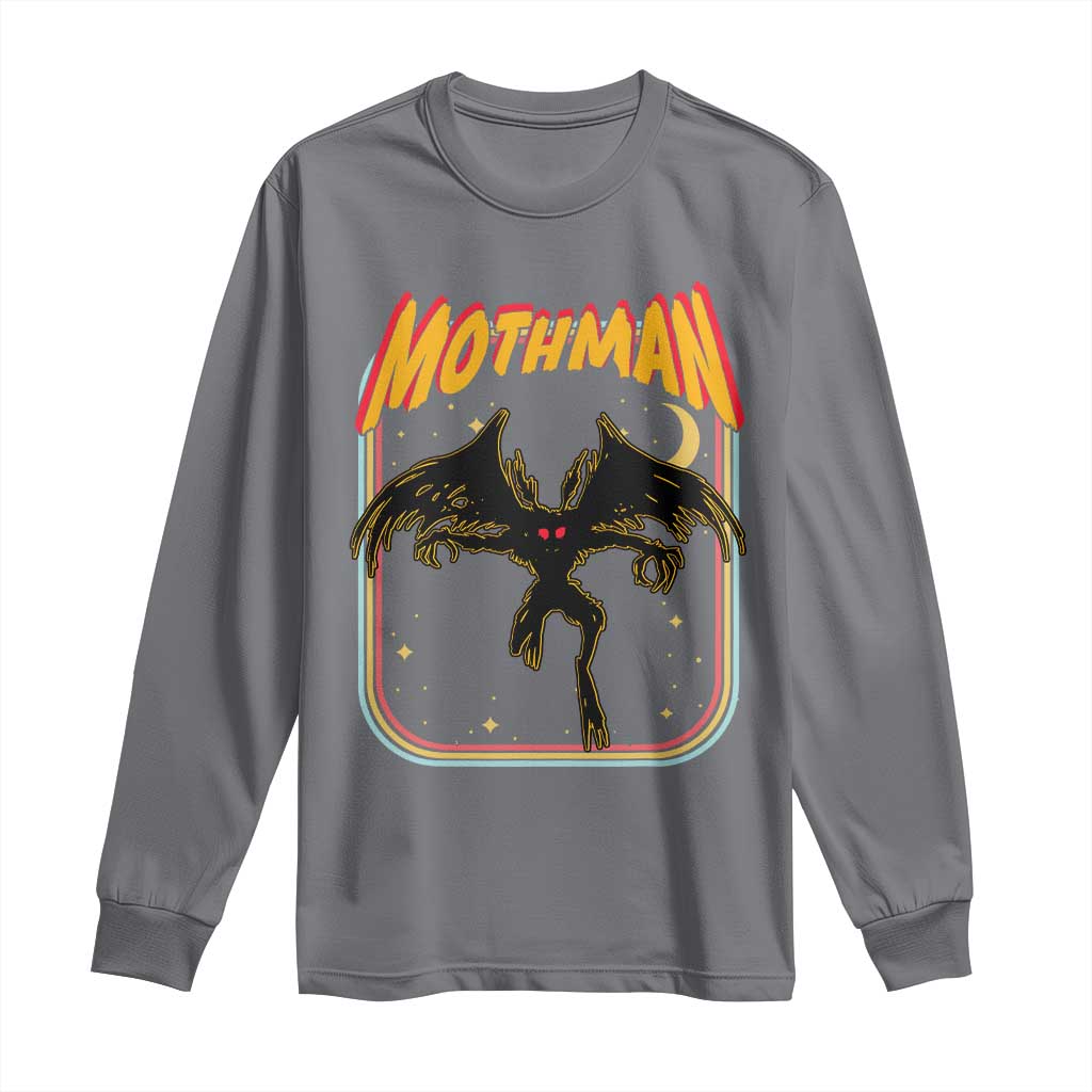 Retro Mothman Long Sleeve Shirt Vintage Comicbook Style Cryptid Lore Cryptozoology - Wonder Print Shop