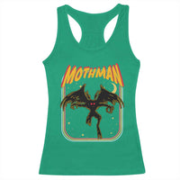 Retro Mothman Racerback Tank Top Vintage Comicbook Style Cryptid Lore Cryptozoology - Wonder Print Shop