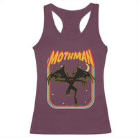 Retro Mothman Racerback Tank Top Vintage Comicbook Style Cryptid Lore Cryptozoology - Wonder Print Shop