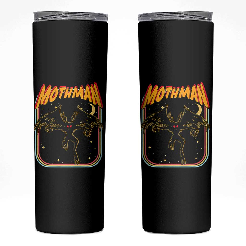 Retro Mothman Skinny Tumbler Vintage Comicbook Style Cryptid Lore Cryptozoology - Wonder Print Shop