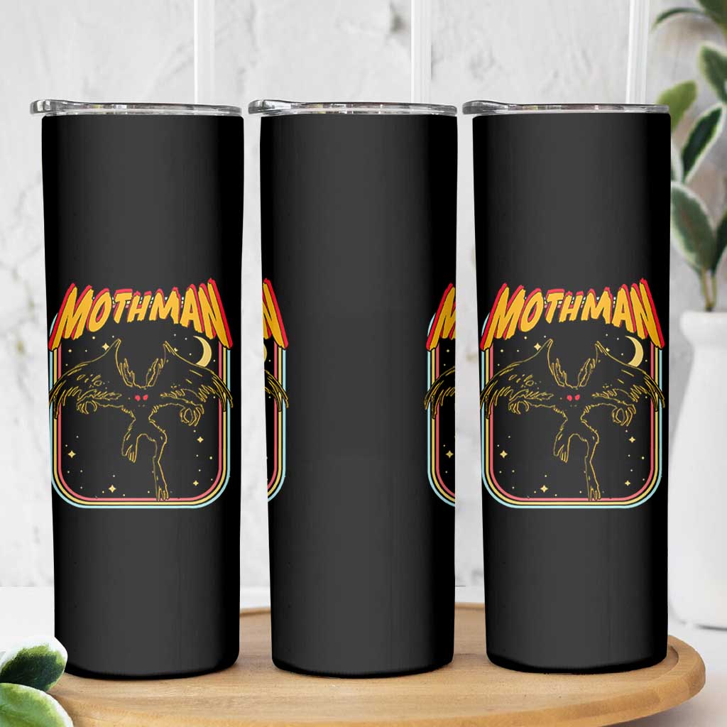 Retro Mothman Skinny Tumbler Vintage Comicbook Style Cryptid Lore Cryptozoology - Wonder Print Shop
