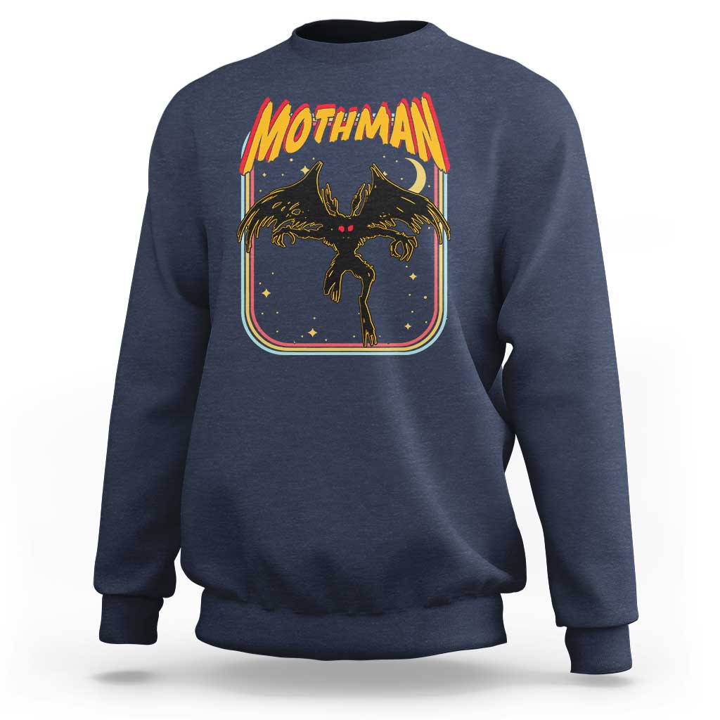 Retro Mothman Sweatshirt Vintage Comicbook Style Cryptid Lore Cryptozoology - Wonder Print Shop