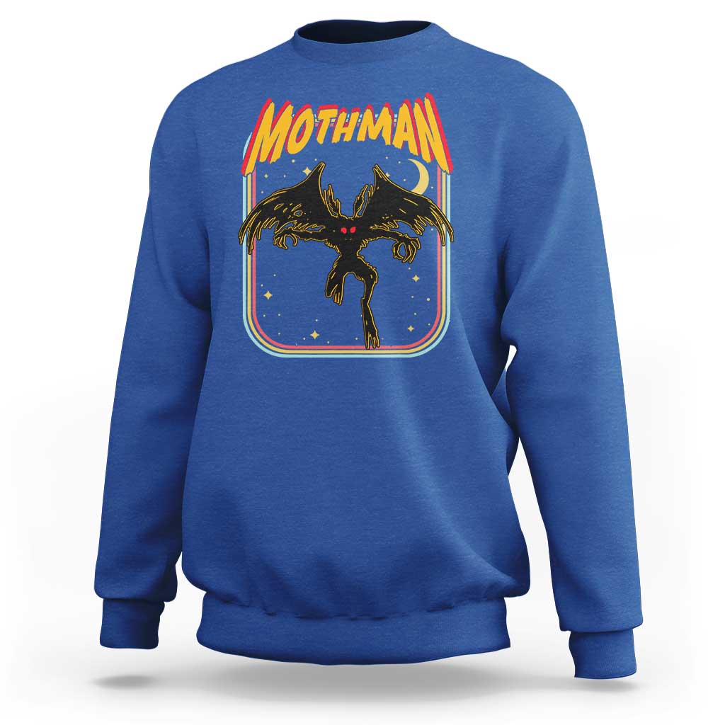 Retro Mothman Sweatshirt Vintage Comicbook Style Cryptid Lore Cryptozoology - Wonder Print Shop