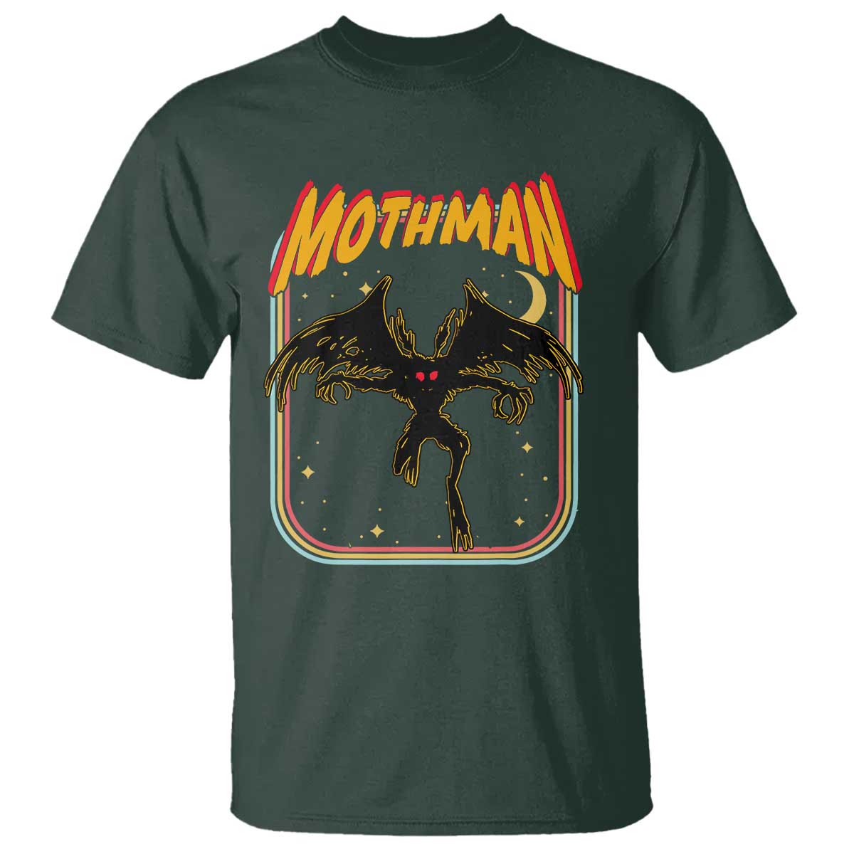 Retro Mothman T Shirt Vintage Comicbook Style Cryptid Lore Cryptozoology - Wonder Print Shop