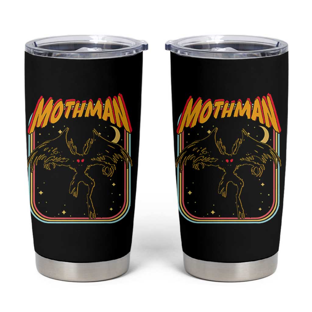 Retro Mothman Tumbler Cup Vintage Comicbook Style Cryptid Lore Cryptozoology - Wonder Print Shop