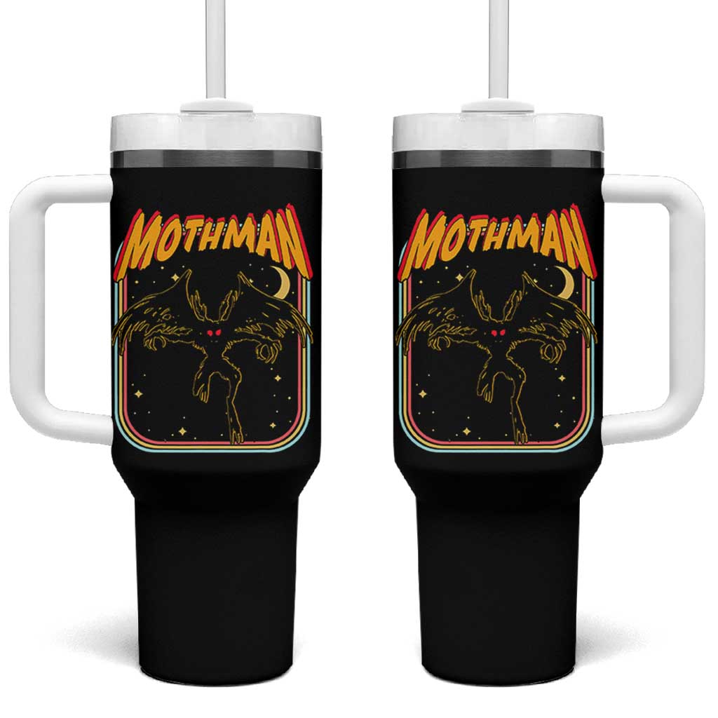 Retro Mothman Tumbler With Handle Vintage Comicbook Style Cryptid Lore Cryptozoology - Wonder Print Shop