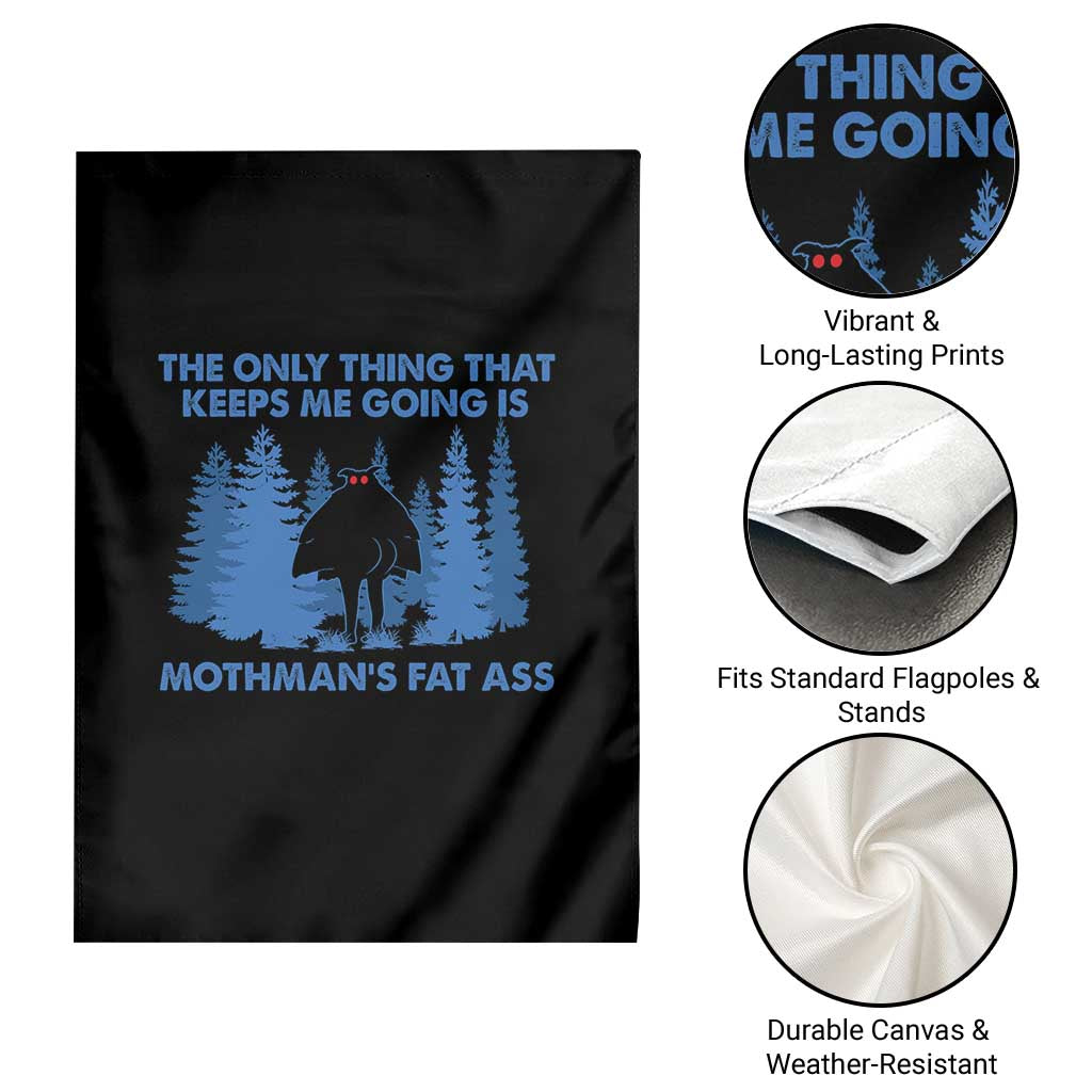Funny Mothman Fat Ass Garden Flag Vintage Cryptid Funny Moth Man Meme - Wonder Print Shop