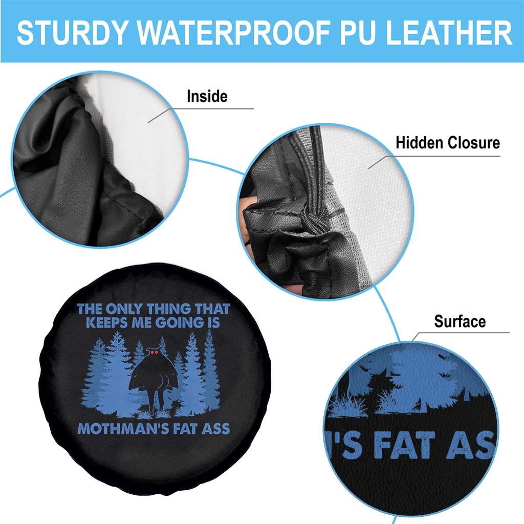 Funny Mothman Fat Ass Spare Tire Cover Vintage Cryptid Funny Moth Man Meme - Wonder Print Shop