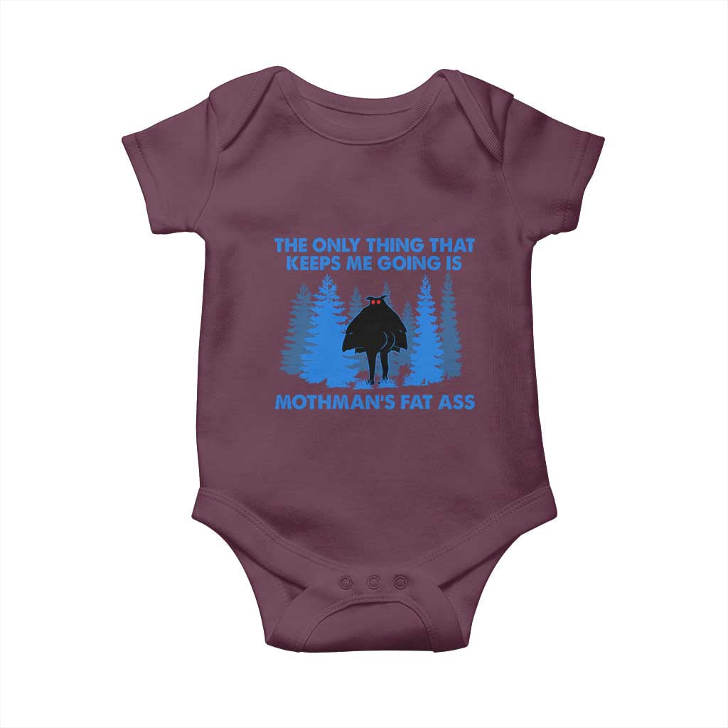 Funny Mothman Fat Ass Baby Onesie Vintage Cryptid Funny Moth Man Meme - Wonder Print Shop
