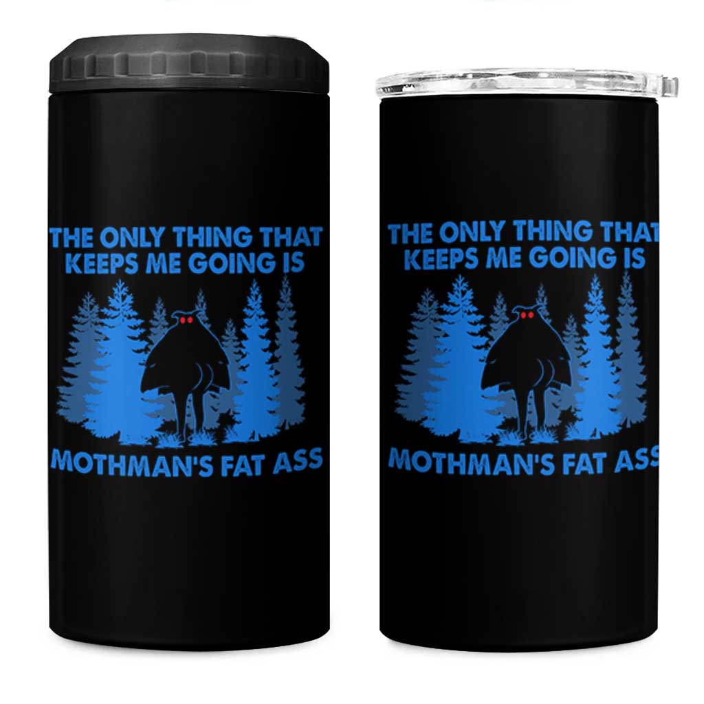 Funny Mothman Fat Ass 4 in 1 Can Cooler Tumbler Vintage Cryptid Funny Moth Man Meme - Wonder Print Shop