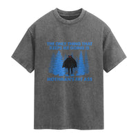 Funny Mothman Fat Ass Washed Cotton T-Shirt Vintage Cryptid Funny Moth Man Meme