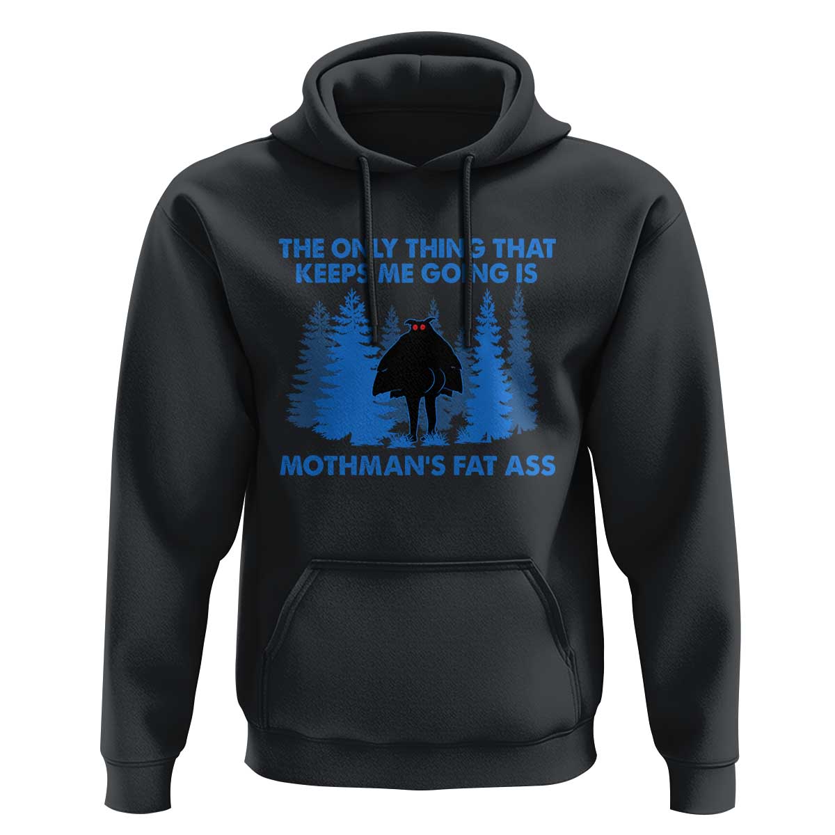 Funny Mothman Fat Ass Hoodie Vintage Cryptid Funny Moth Man Meme - Wonder Print Shop