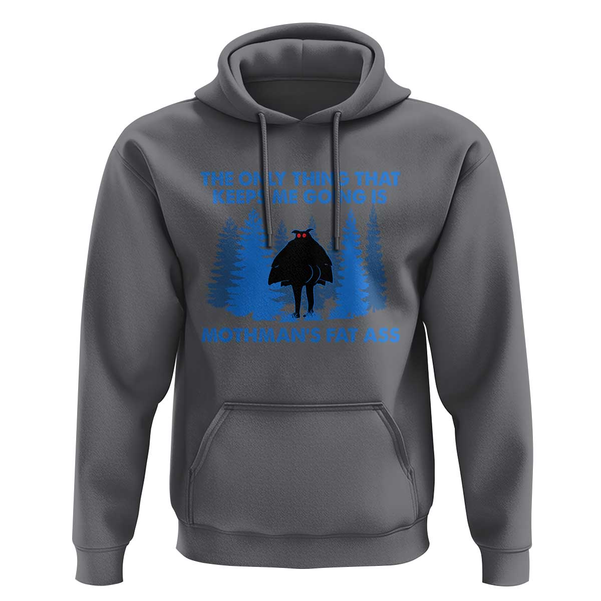 Funny Mothman Fat Ass Hoodie Vintage Cryptid Funny Moth Man Meme - Wonder Print Shop