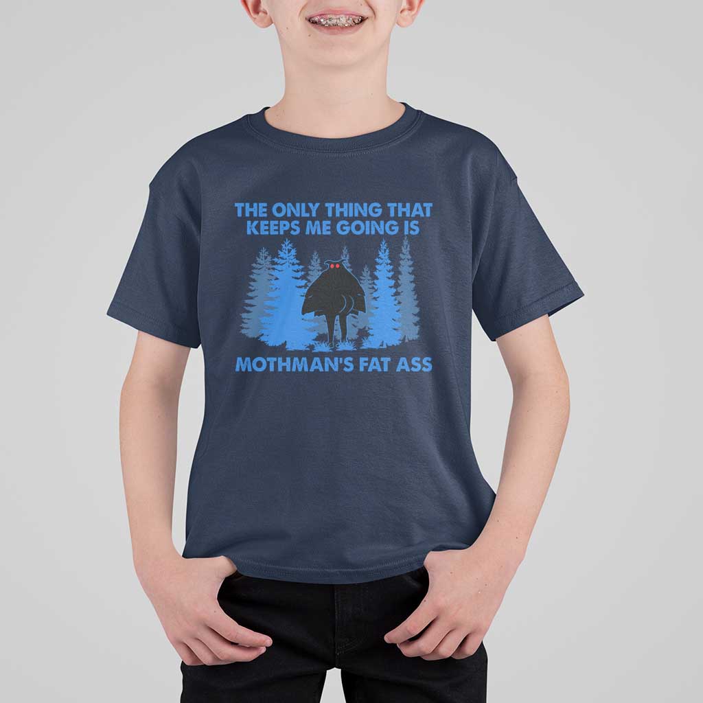 Funny Mothman Fat Ass T Shirt For Kid Vintage Cryptid Funny Moth Man Meme - Wonder Print Shop