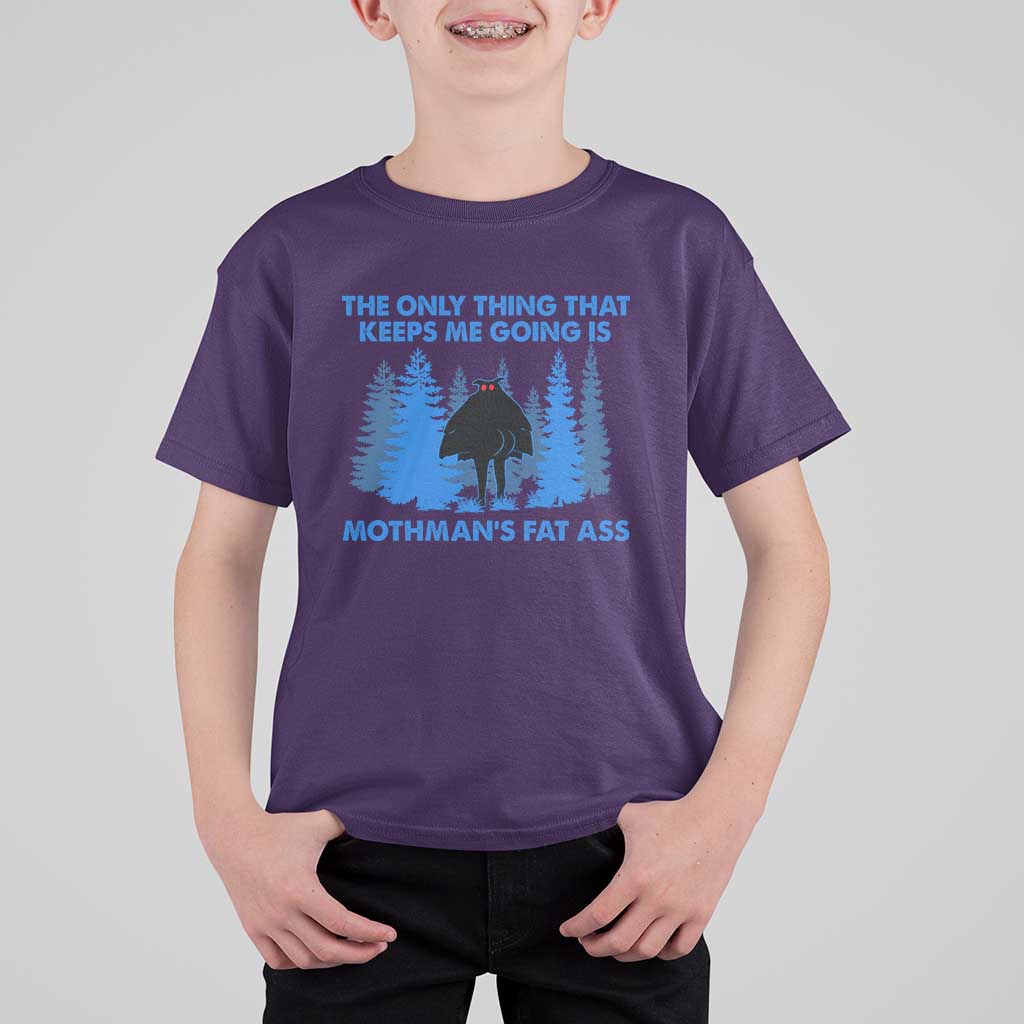 Funny Mothman Fat Ass T Shirt For Kid Vintage Cryptid Funny Moth Man Meme - Wonder Print Shop