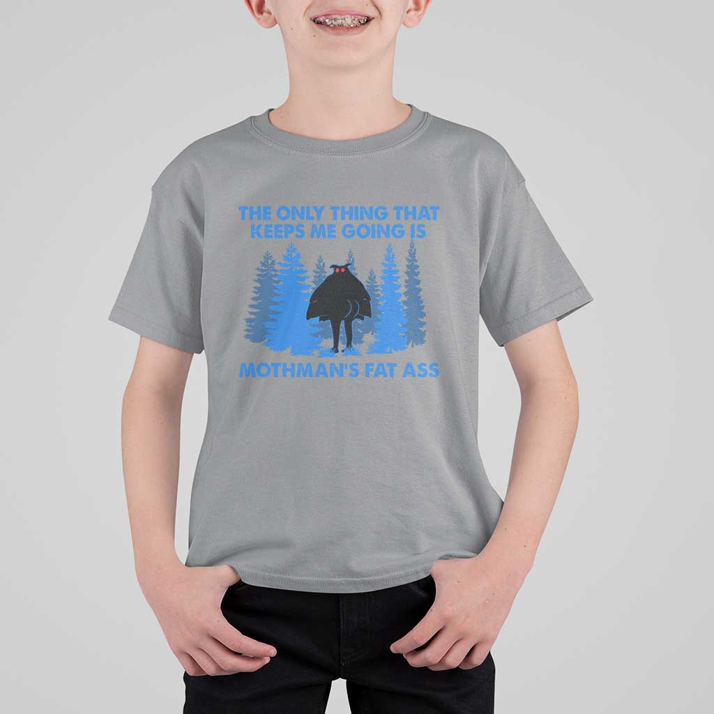 Funny Mothman Fat Ass T Shirt For Kid Vintage Cryptid Funny Moth Man Meme - Wonder Print Shop