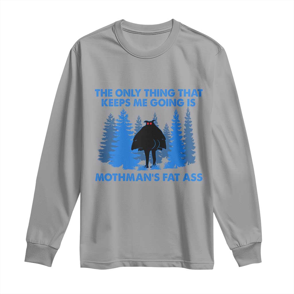 Funny Mothman Fat Ass Long Sleeve Shirt Vintage Cryptid Funny Moth Man Meme - Wonder Print Shop