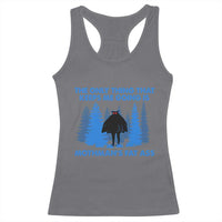 Funny Mothman Fat Ass Racerback Tank Top Vintage Cryptid Funny Moth Man Meme - Wonder Print Shop