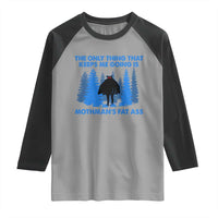 Funny Mothman Fat Ass Raglan Shirt Vintage Cryptid Funny Moth Man Meme - Wonder Print Shop