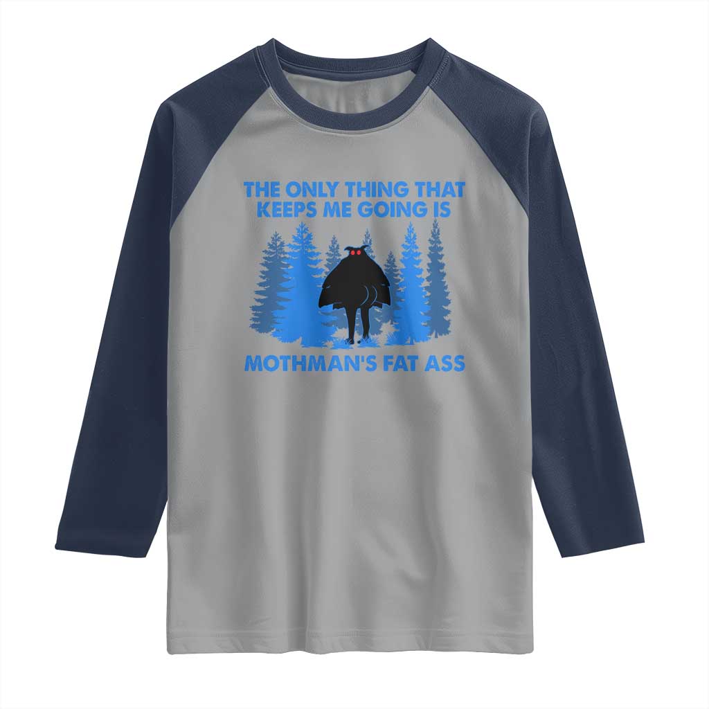 Funny Mothman Fat Ass Raglan Shirt Vintage Cryptid Funny Moth Man Meme - Wonder Print Shop