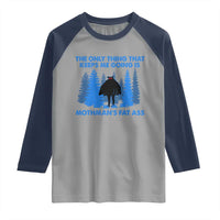 Funny Mothman Fat Ass Raglan Shirt Vintage Cryptid Funny Moth Man Meme - Wonder Print Shop