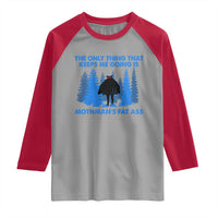 Funny Mothman Fat Ass Raglan Shirt Vintage Cryptid Funny Moth Man Meme - Wonder Print Shop