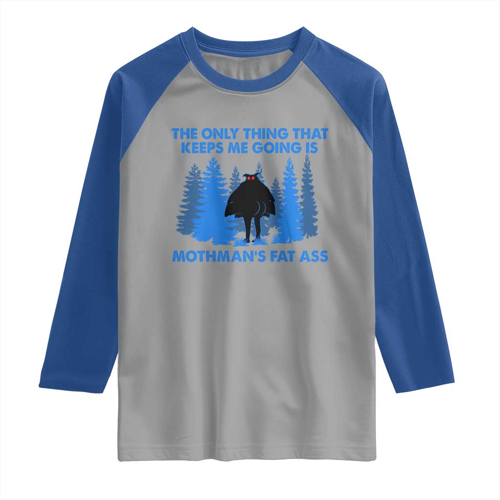 Funny Mothman Fat Ass Raglan Shirt Vintage Cryptid Funny Moth Man Meme - Wonder Print Shop