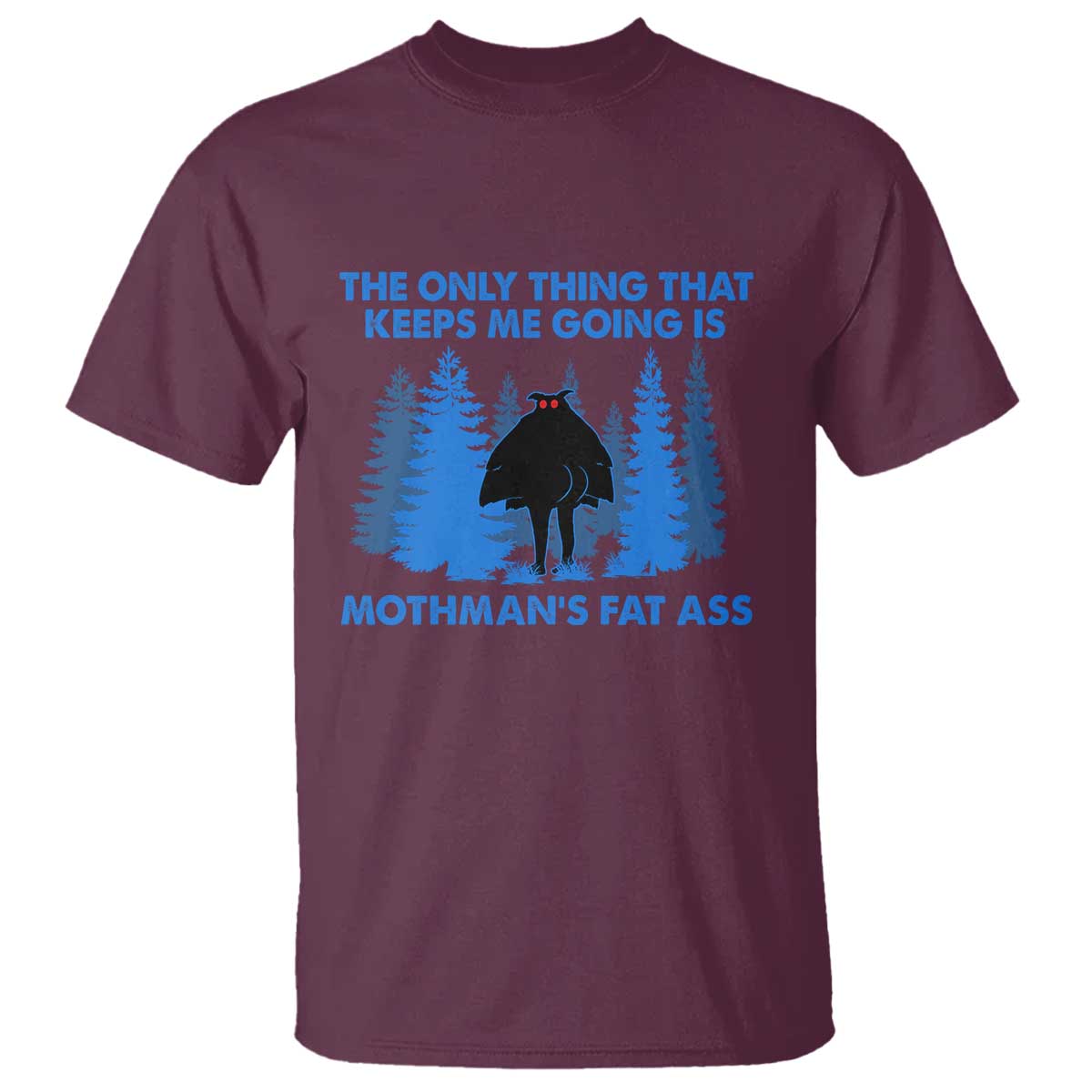 Funny Mothman Fat Ass T Shirt Vintage Cryptid Funny Moth Man Meme - Wonder Print Shop
