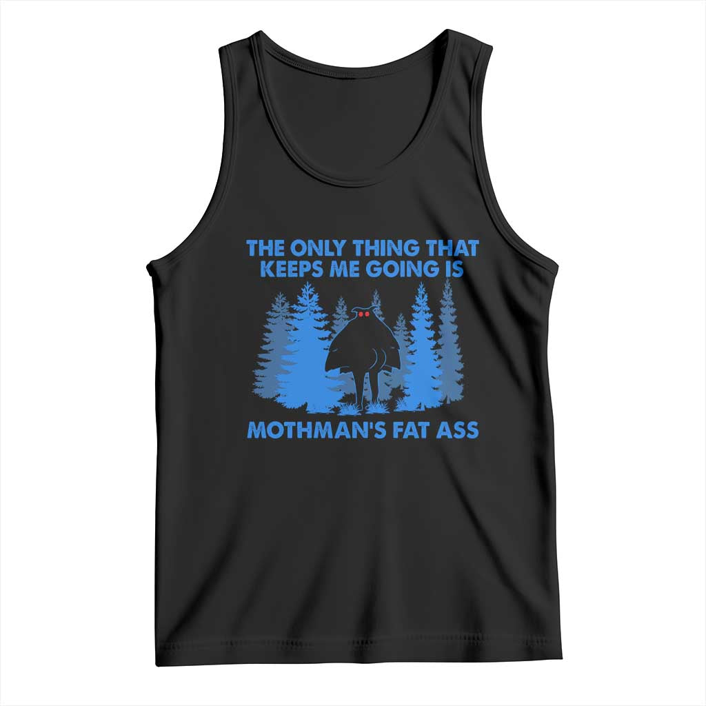 Funny Mothman Fat Ass Tank Top Vintage Cryptid Funny Moth Man Meme - Wonder Print Shop