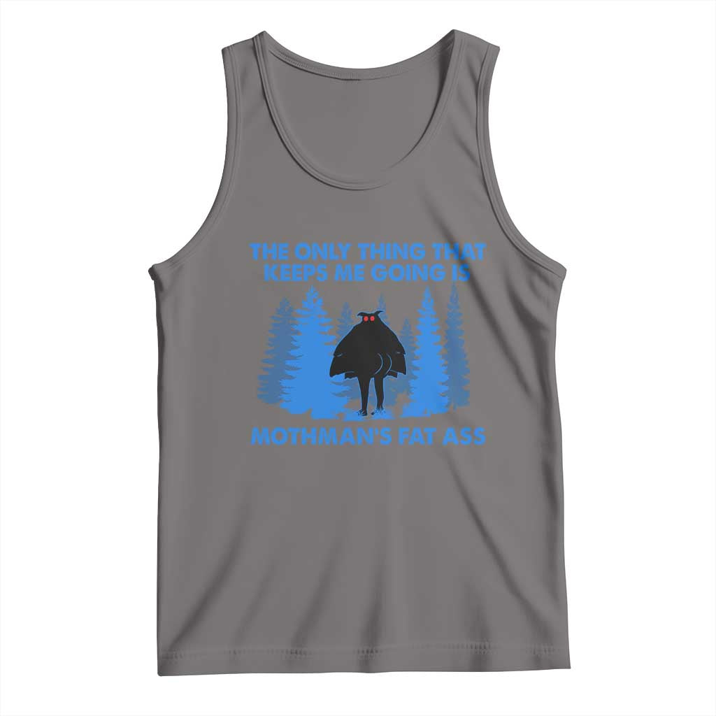 Funny Mothman Fat Ass Tank Top Vintage Cryptid Funny Moth Man Meme - Wonder Print Shop