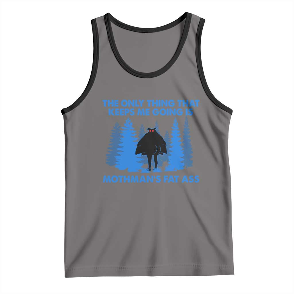 Funny Mothman Fat Ass Tank Top Vintage Cryptid Funny Moth Man Meme - Wonder Print Shop