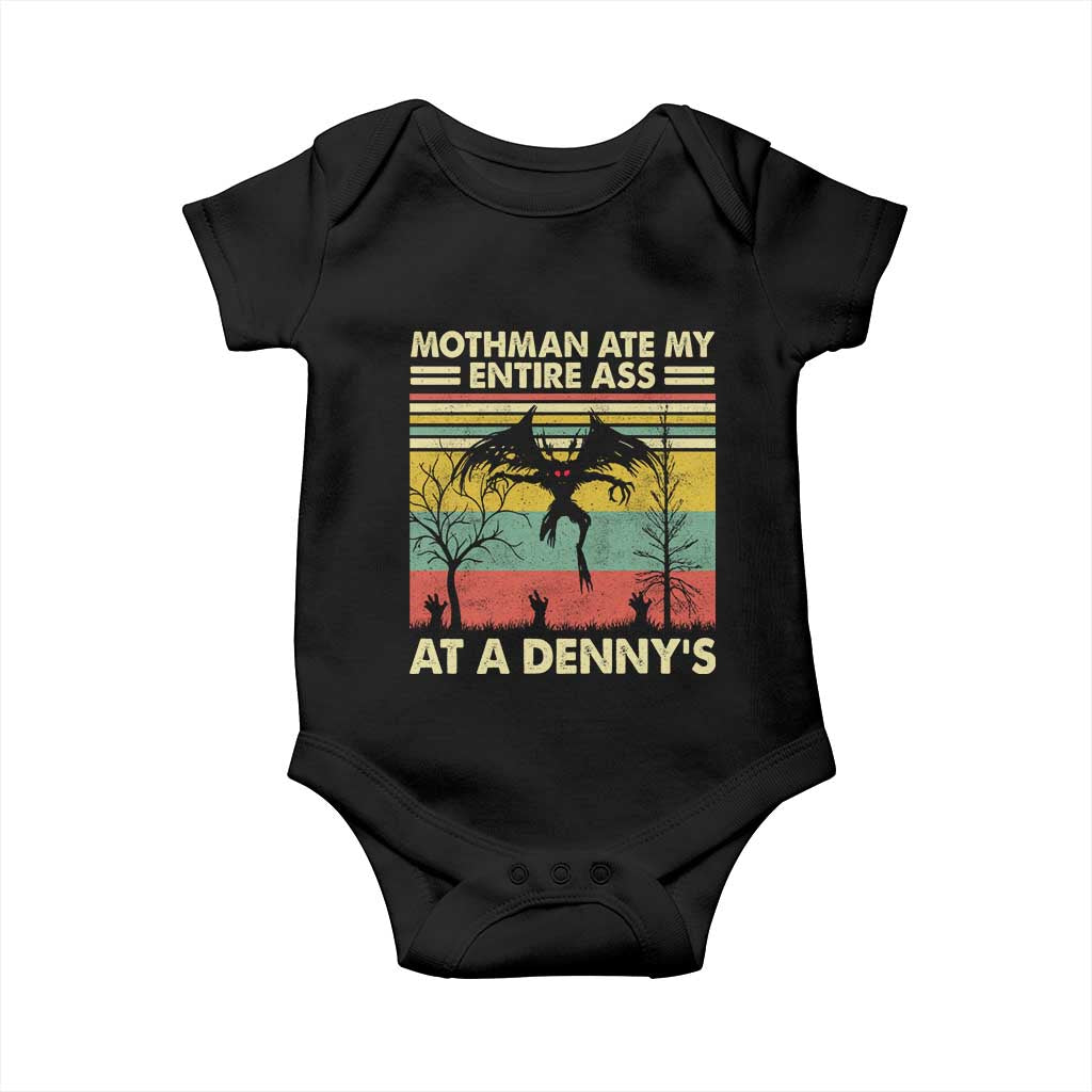 Funny Mothman Eat My Entire Ass Baby Onesie Vintage Cryptid Funny Mothman Meme - Wonder Print Shop