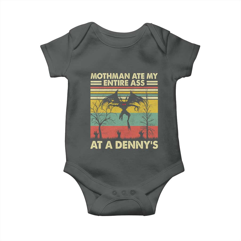 Funny Mothman Eat My Entire Ass Baby Onesie Vintage Cryptid Funny Mothman Meme - Wonder Print Shop