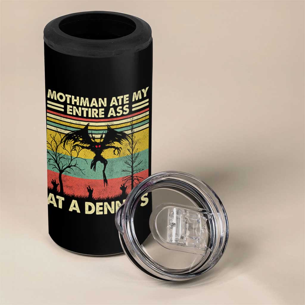 Funny Mothman Eat My Entire Ass 4 in 1 Can Cooler Tumbler Vintage Cryptid Funny Mothman Meme - Wonder Print Shop