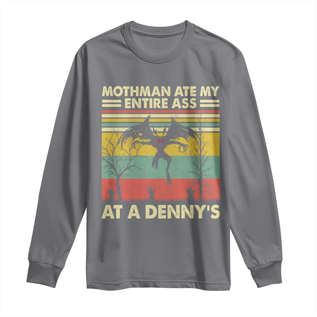 Funny Mothman Eat My Entire Ass Long Sleeve Shirt Vintage Cryptid Funny Mothman Meme - Wonder Print Shop