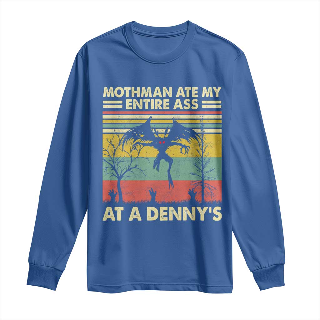 Funny Mothman Eat My Entire Ass Long Sleeve Shirt Vintage Cryptid Funny Mothman Meme - Wonder Print Shop