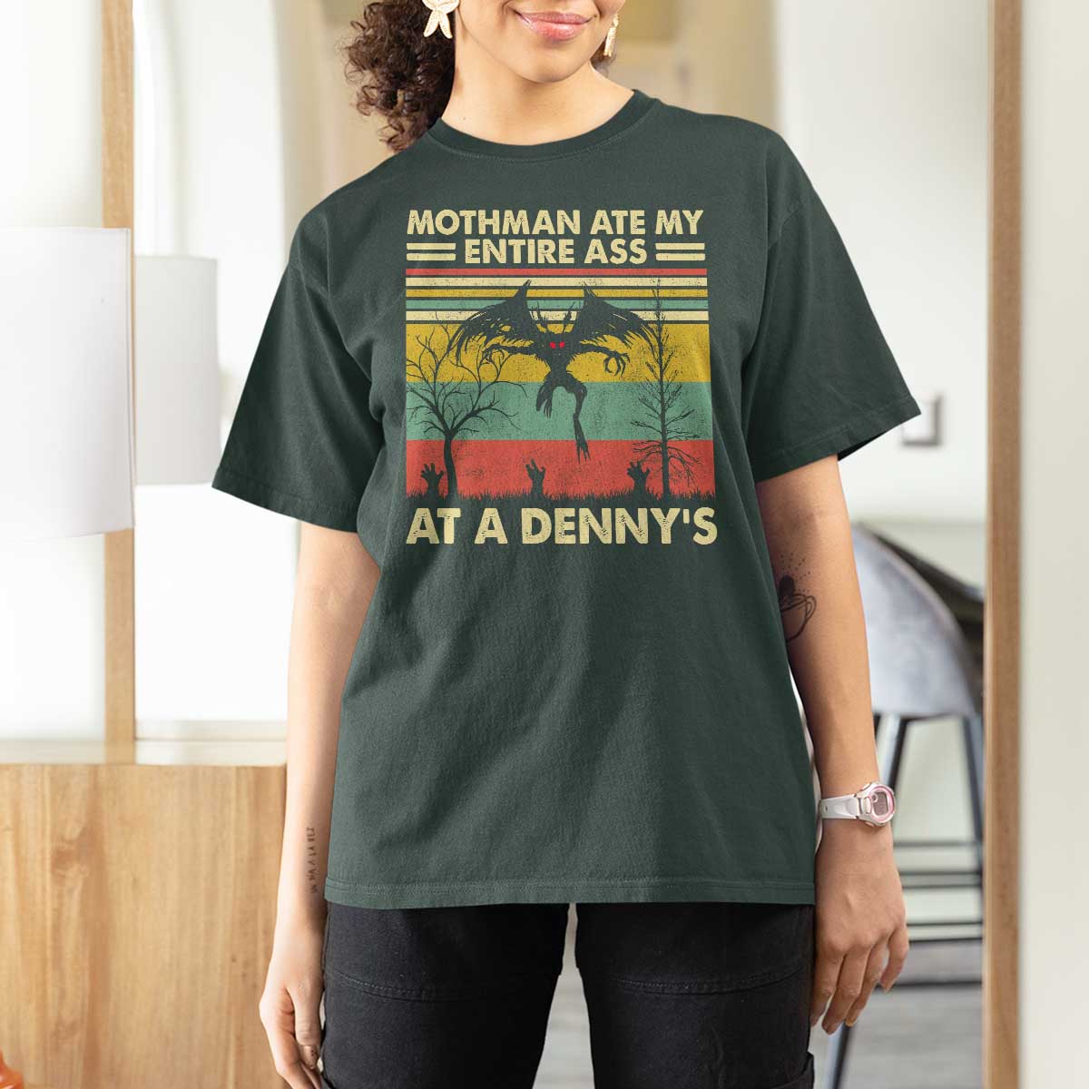 Funny Mothman Eat My Entire Ass T Shirt For Women Vintage Cryptid Funny Mothman Meme - Wonder Print Shop