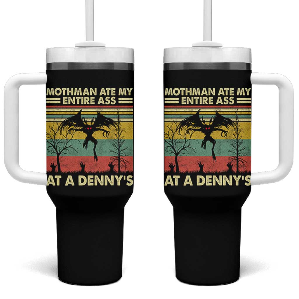 Funny Mothman Eat My Entire Ass Tumbler With Handle Vintage Cryptid Funny Mothman Meme - Wonder Print Shop