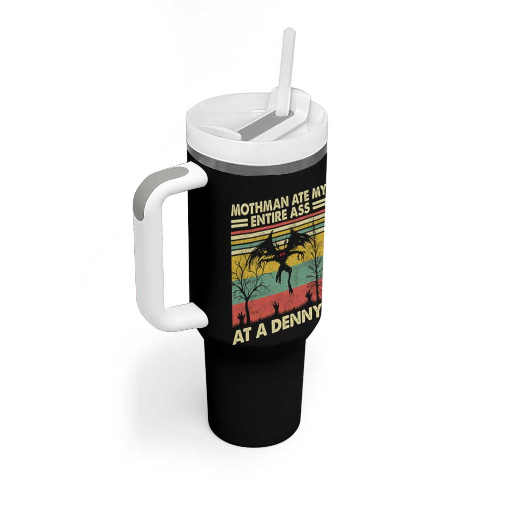 Funny Mothman Eat My Entire Ass Tumbler With Handle Vintage Cryptid Funny Mothman Meme - Wonder Print Shop