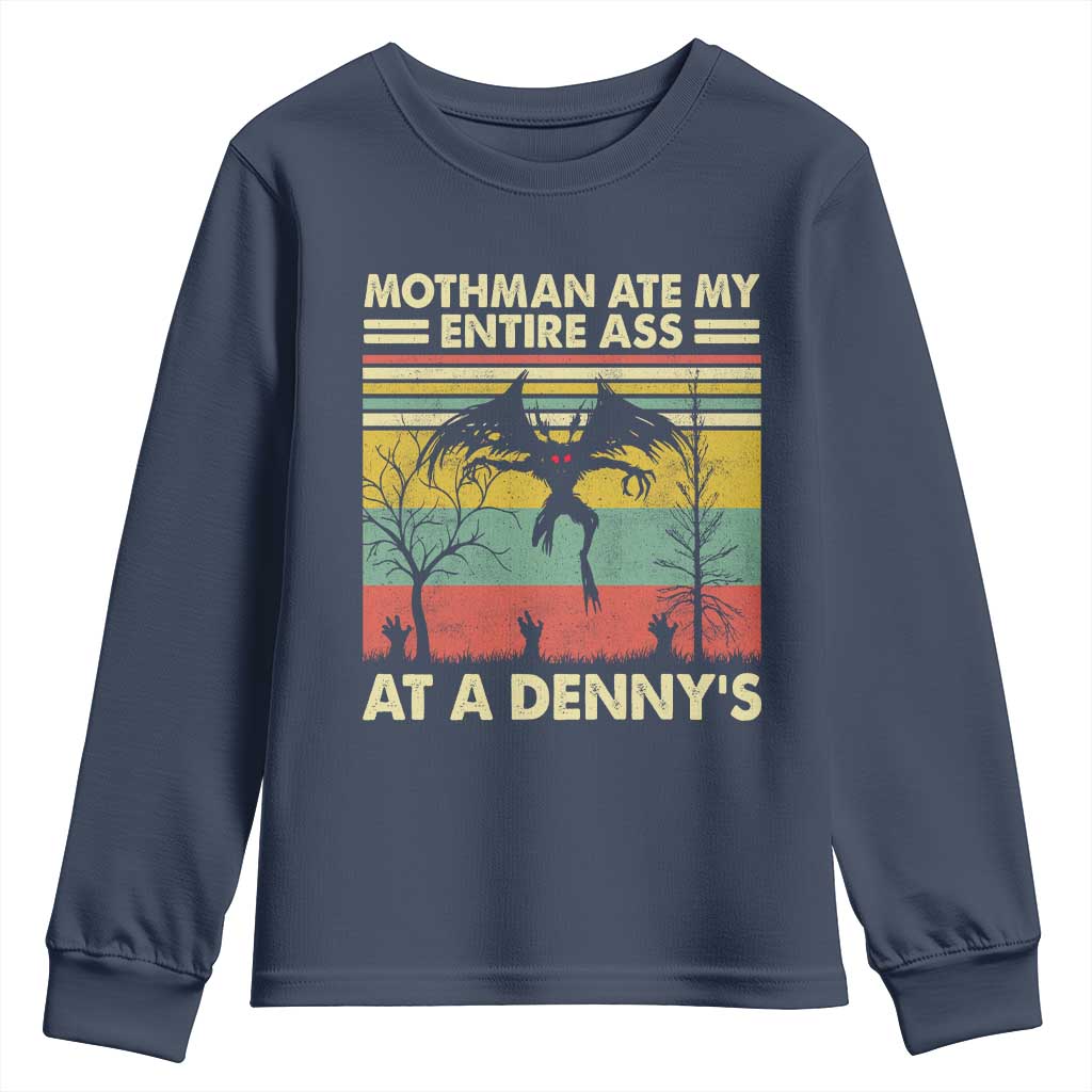 Funny Mothman Eat My Entire Ass Youth Sweatshirt Vintage Cryptid Funny Mothman Meme - Wonder Print Shop