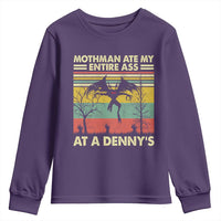 Funny Mothman Eat My Entire Ass Youth Sweatshirt Vintage Cryptid Funny Mothman Meme - Wonder Print Shop