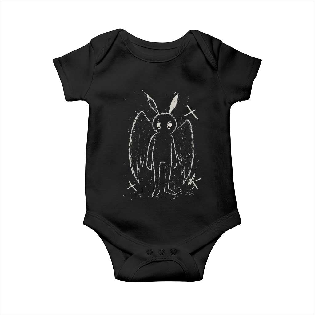 Creepy Cute Mothman Baby Onesie Alt Goth Grunge Horror Aesthetic Cryptid - Wonder Print Shop