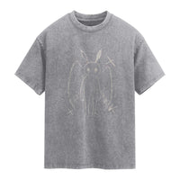 Creepy Cute Mothman Washed Cotton T-Shirt Alt Goth Grunge Horror Aesthetic Cryptid