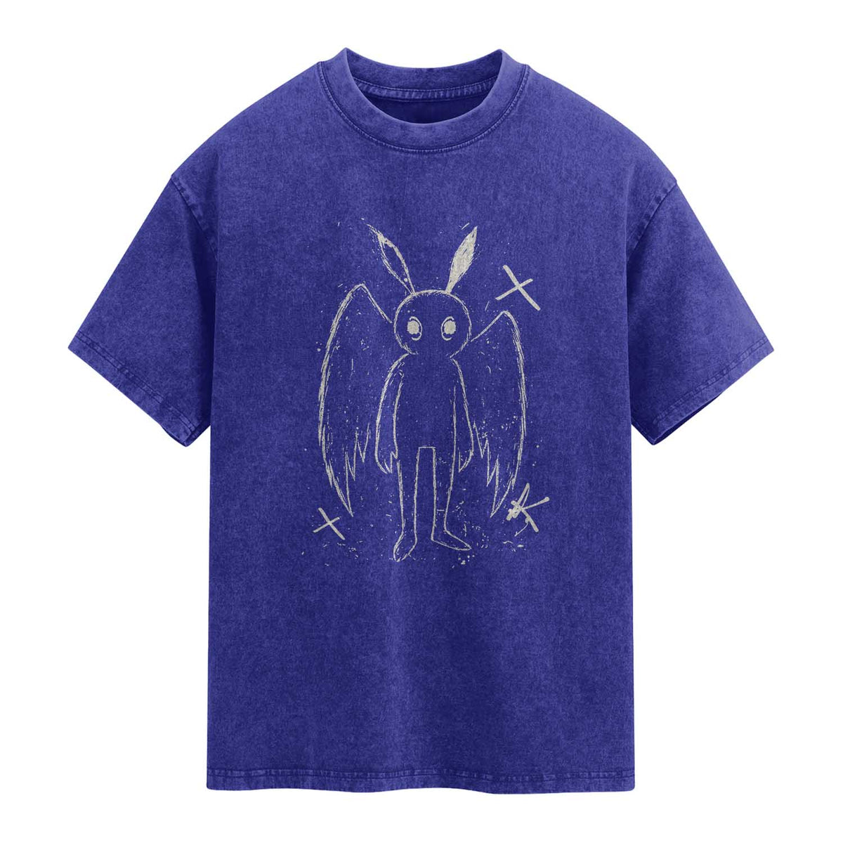 Creepy Cute Mothman Washed Cotton T-Shirt Alt Goth Grunge Horror Aesthetic Cryptid