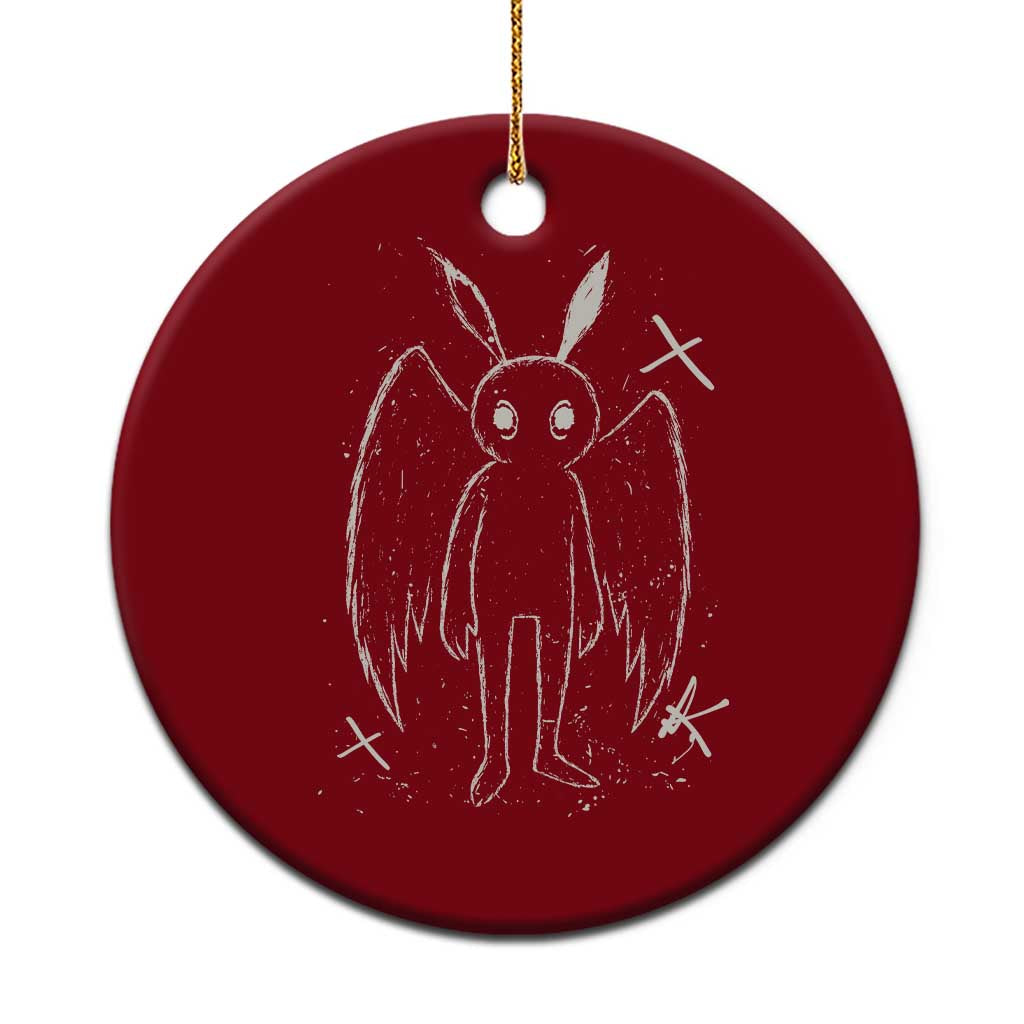 Creepy Cute Mothman Ceramic Ornament Alt Goth Grunge Horror Aesthetic Cryptid - Wonder Print Shop