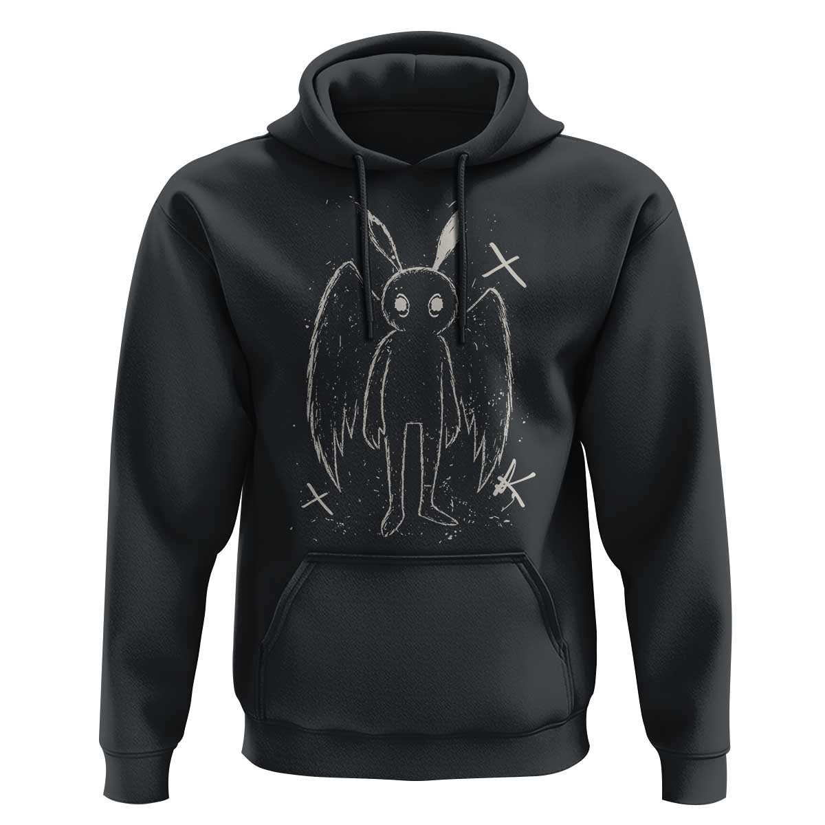 Creepy Cute Mothman Hoodie Alt Goth Grunge Horror Aesthetic Cryptid - Wonder Print Shop