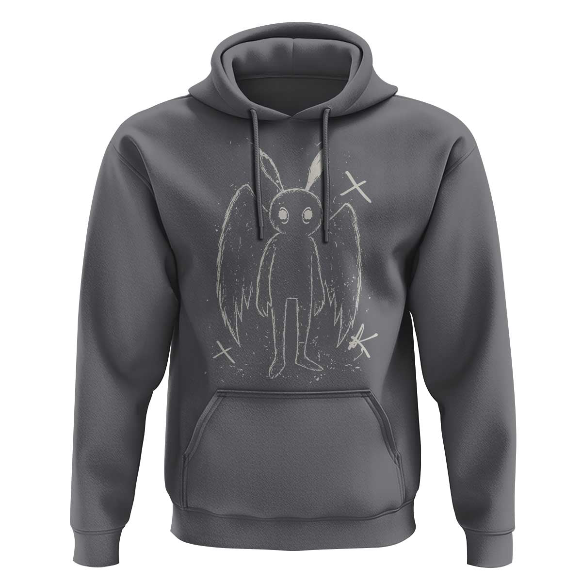 Creepy Cute Mothman Hoodie Alt Goth Grunge Horror Aesthetic Cryptid - Wonder Print Shop